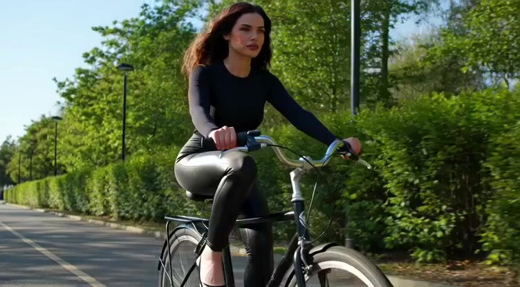 Schwarze Eleganz auf dem Radweg